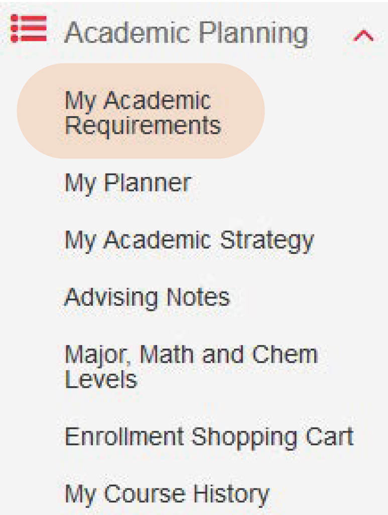 My Academic Requirements